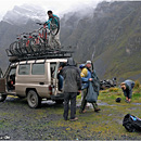 Mountainbike Downhill on the Death Road (Camino de la Muerte, La Cumbre, La Paz, Yolosa, Coroico, Yungas, Bolivia