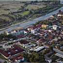 Aerial view of Vang Vieng, Laos, Balloon