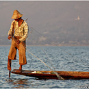 Leg-rowing fisherman, Inle Lake, Myanmar