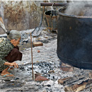 Preparing meal, Maha Ganayon Kyaung, Amarapura, Burma