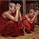 Praying Novices, Yangon, Myanmar